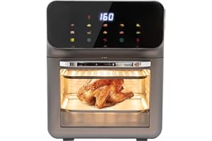 SABUIDDS Mini forno da 13 litri per pizza con convezione, forno 3 in 1, con 2 teglie e 50 scatole per torte, calore superiore/inferiore, 60 mintimer, guanti da forno, ricettario, 1350 Watt, ideale per