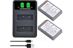 PowerTrust 2pcs 2000mAh BLS-5 BLS-50 Battery with Charger for Olympus OM-D,E-M10 Mark IV, E-M10 Mark II, E-M10 Mark III S, E-M5 Mark III, PEN E-PL2,E-PL5,E-PL6,E-PL7, E-PM1, E-PM2,E-M10, E-M10 II