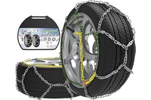 ‎LEYAOYAO Alloy Steel Snow Chains, Schneeketten Legierung Stahl, 2 Stück x 12mm, Auto Schneeketten mit automatischem Spanner, Langlebige Schneeketten für Auto (Größe 120)