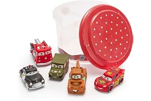 Disney Store Official Disney Pixar Cars Bath Toy Set, 5 Pc., Baby Playset Featuring Lightning McQueen, Mater, Luigi, Red and 