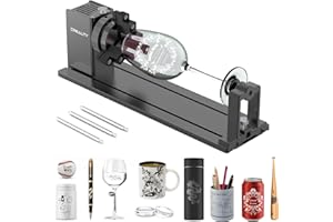 Official Creality Rotary Kit Pro, Laser Rotary Roller 3 in 1 Multi-Function Engraving Accessories for Laser Engraver, Jaw Chuck Rotary for Engraving Cylindrical Objects, Wine glass, Baseball Bat, Ring