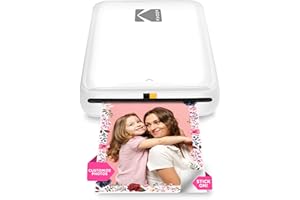 KODAK Step Instant Smartphone Photo Printer, Portable Mini Color Wireless Mobile Printer, Zink 2x3” (5.1x7.5 cm) Sticky-Back Photos, Bluetooth Compatible with iOS & Android Devices, Editing App, White