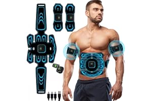 ASHMITA EMS Training Device, Abdominal Muscle Trainer, Muscle Stimulator, Abdominal Trainer Portable Muscle Stimulator, for Abdomen, Arm, Leg Fitness Training Gear
