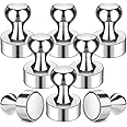 Fridge Magnets, 8 Pack 12 x 16 mm Strong Neodymium Magnets Push Pins, Whiteboard Magnets, Magnetic Push Pins, Magnets for Fridge, Magnets for Whiteboard, Magnets for Crafts, Photo, Map, Office, DIY