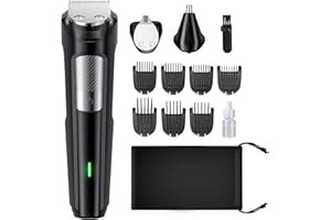 ‎PAONIES Haarscherer Körperhaartrimmer Bartschneider, Nasen- und Ohrentrimmer,Wiederaufladbar & Wasserdicht Rasierer Elektrisch mit 7 Aufsteckkämme, Ultrascharfer Klinge