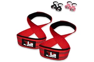 RLG RL GRIPS RL Grips - Straps 8 Gym para Levantamiento de Pesas y Powerlifting Profesional Acolchado - Correas de Agarre en Forma de 8 de Gimnasio y Fitness para Peso muerto y Culturismo