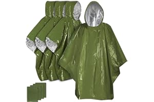 Anyoo Lekkie ponczo przeciwdeszczowe (4 sztuki), uniseks, wodoszczelna peleryna przeciwdeszczowa na kemping, wędrówki, z odblaskową stroną dla zwiększenia widoczności, utrzymuje ciepło, utrzymuje 90%