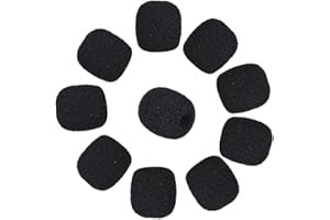 Andoer Mini Micrófono espuma Pantallas Antiviento de Micrófono Auriculares de Solapa Cubiertas de Micrófono de Espuma 10 Piezas Negro