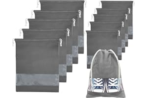MRCHEN Schuhbeutel, 10 Stück Schuhtasche Reise, Schuhbeutel Reise, 2 Verschiedene Größen Schuhsack, Mit Kordelzug Schuhsack Reise, Wasserdicht Shoe Bag Geeignet für Reisen Aufbewahrung