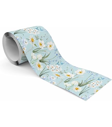 Selbstklebende Tapetenbordüre - Weiße Pfingstrose 10,6x1000cm