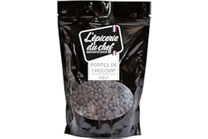 L'ÉPICERIE DU CHEF Épicerie Du Chef - Pépites de Chocolat Noir 500g - 44% Cacao Minimum - Pour Cupcakes, Cookies, Muffins, Brioches, Pâtisseries, Gâteaux, Mueslis - EDC8652