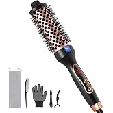 FELLAT Thermal Brush 38mm, Cepillo Térmico Redondo Iónico Calentado para creando ondas naturales y un volumen, 9 Ajustes De T