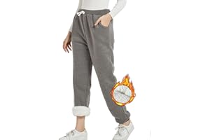 CheChury Pantaloni Sportivi Donna Inverno Pantaloni Tuta Felpati Peli di Agnello Super Spessi Pantaloni Jogger Caldo con Coulisse E Tasches Sportswear Pantaloni Tuta Confortevole Casuals