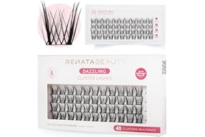 RB RENATA BEAUTY Renata Beauty Dazzling Ciglia Finte – Multipack 40 pezzi, 11mm e 12mm, Ricciolo C, Glamour ad Alto Impatto, Riutilizzabili, Facili da Applicare, Perfette per Look di Trucco Occhi Drammatici