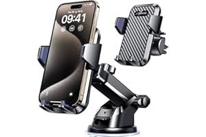 VANMASS Handyhalterung Auto 2025 neuste Version Handy Halterung Auto 4 in 1 Lüftung & Saugnapf Handyhalter 100% Kratzschutz Smartphone Halterungen für Schreibtisch iPhone 17 Samsung S24 Huawei