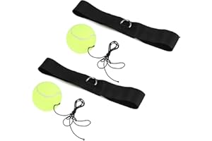 CAIQINLEN Boxen-Reflexball, 2 Stück Band + Tennisball, 66,5 x 4 cm, Box-Kampfball, für Training, Fitnessstudio, Trainingsgeräte, Anfänger mit Kopfband