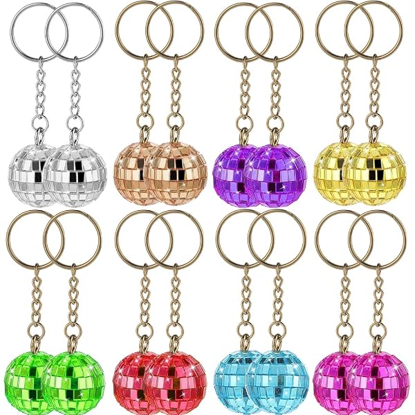 Accessoire Fête Années 70 Arbre De Noël Et Boule Disco Miroir En Studio Blanc | Photo Premium Porte-clés Rétro