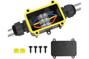 YEASING YS Junction Box Outdoor Waterproof IP68 2-Way Line M25 Cable Connector Wire Range 4-12mm Power Cord External Sleeve Coupler Protection Box