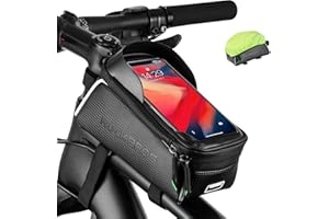 ROCKBROS Borsa Telaio Bici Borsa Impermeabile Manubrio per Bici MTB BMX Support Cellulare TPU Touchscreen 6.5 inches Copertura Anti-pioggia in Regalo 1.5L