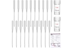 AXMRU 20 Pcs Sewing Machine Needles, 90/14 Universal Machine Needles with Instruction, Sharp Sewing Machine Needles for Home Sewing Machine