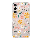 PrintiFy Samsung Galaxy S23 ile Uyumlu Kapak &Ccedil;i&ccedil;ek Tasarımlı 1mm Fit Şeffaf Silikon Kılıf