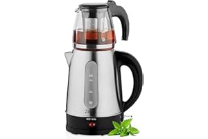 ZILAN Teekocher | 2200 Watt | Überhitzungsschutz | 100% BPA-Frei | Sicherheitsglas | Kalkfilter | Teemaschine | Wasserkocher | Water Kettle | Tee | | Tea Maker | Tee Maschine aus Glas, Edelstahl