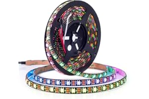 BTF-LIGHTING WS2812E Fili in lega ECO RGB 5050SMD Indirizzabile individualmente 5m 60Pixel/m Flessibile nero PCB Full Color LED Pixel Strip Dream Color IP65 impermeabile Progetti fai da te DC5V
