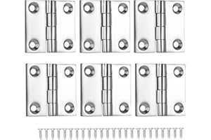 DIALESHU Robuste Scharniere für Boote, 316 Edelstahl, 5 x 5 cm, stabile Deckschranktürscharniere mit Schrauben (6 Stück)