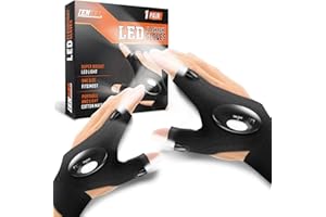 Lenski Fishing Gifts for Men Who Have Everything LED Gloves Fishing Accessories, Torch Flashlight Gloves, Mens Gifts for Him Dad, Gifts for Dad Gifts, Birthday Gifts for Him, DIY Tools Gadgets for Men
