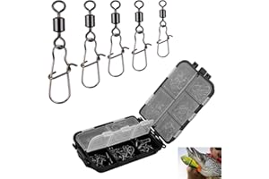 MxyVrix 125 Set da Pesca con scatole, Fibbia a Doppia Serratura, 8-28 kg, Kit Completo per Pesca Spinning, Applicabile a con moschettone per trote, Pesce persico, lucioperca e luccio