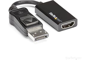 StarTech.com Adattatore DisplayPort a HDMI 4K 60Hz, Convertitore video attivo da DP 1.4 a HDMI 2.0, Dongle/Cavo adattatore per Monitor/TV/Display HDMI, Connettore DP a scatto (DP2HD4K60S)