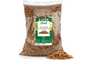 HÜHNER Land Finkost soldatfluglarver torkade 5 liter I Hela larver I prydnadsfågelfoder utan tillsatser I för prydnadsfjäderfä och reptiler