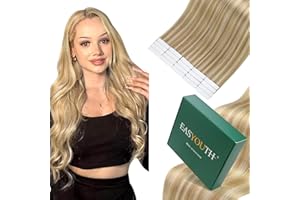 Easyouth Tape in Hair Extensions Human Hair Blond Tape Hair Extensions Real Human Hair Blonde Highlight Tape Extensions Human Hair Honey Blonde Highlight Medium Blonde 12 Inch 30g 20Pcs #27/613