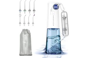 BOSTON TECH Idropulsore Dentale Portatile Professionale – 8 Beccucci, 4 Modalità, 6 Livelli, USB-C, IPX7 – Irrigatore Orale Gengive Sensibili, Ortodonzia, Viaggio – Aquapik® One