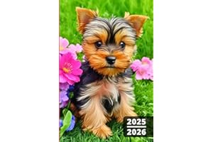 Agenda Scolaire 2025 2026 Chien: Yorkshire, 1 Jour par Page A5 Carnet Organisateur Journalier Étudiant Primaire Collège Lycée - Garçon et Fille