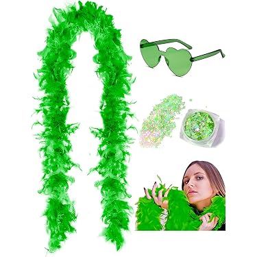 LACGO Lot De 6 Boas En Plumes Artificielles Violet – 150 Cm – Accessoires Déguisement Et Soirées – Enterrement De Vie De Jeune Fille, Halloween