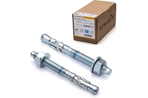 STRÜBER Schwerlastanker verzinkt (M10x100mm / 50 Stück) - Bolzenanker in Industriequalität - Keilanker aus verzinktem Stahl - Schwerlastdübel - Ankerbolzen - Stahlanker