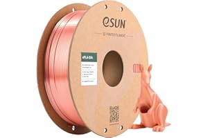 eSUN Filamento PLA Metal Seda 1.75mm, Sedoso Metálico Impresora 3D Filamento PLA, Precisión Dimensional +/- 0.05mm, 1KG Carrete (2.2 LBS) para Filamento de Impresión 3D, Oro Rosa Seda