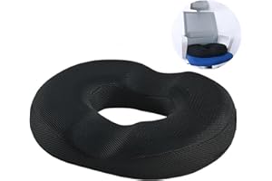 NEXROLA cojín antiescaras, cojín de Espuma viscoelástica para la coxis con Base Antideslizante y Funda Lavable – Alivia Las hemorroides, el Dolor de Espalda y la ciática.40 x 34 x 6 cm