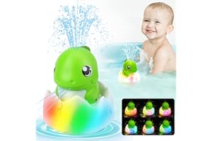 GIGILLI Juguetes Recargables para el baño del bebé, Regalos de Juguetes de Dinosaurios para bebés, Juguetes Luminosos para el baño Juguetes para el baño con Agua pulverizada para niños pequeños bebés