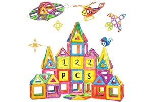 Jokooan Costruzioni Magnetiche per Bambini 122 pezzi, Giocattoli Magnetici Bambini Blocchi Magnetici Costruzioni Montessori Giochi Educativi per Bambini 4 anni +
