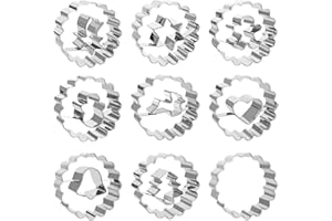 SINWIND Juego de 8 cortadores de galletas de Navidad, para decoración de tartas, galletas y fondant