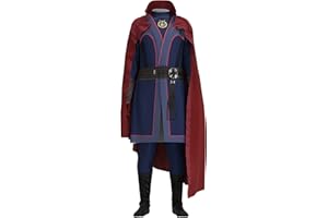 PURUUIGE Dr Strange Cosplay-Kostüm, Film-Multiverse des Wahnsinns, Superhelden-Overall, roter Kragen, Umhang, Outfit für Halloween, Karneval, Party, Outfits für Erwachsene und Kinder