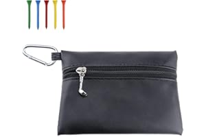 Kofull Sac pour tees de golf avec fermeture éclair et crochet en métal - Petit sac cadeau