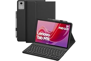 Bettdow Tastiera Custodia per Lenovo Tab M11 2024 TB330, Layout Italiano Tastiera Retroilluminata Staccabile e Cover Custodia Protettiva per Lenovo Tablet M11 11" 2024 TB330XU/TB330FU, Nero