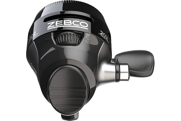 Zebco 202 Spincast fiskerulle, hållbara helt i metall kugghjul, urtavla-justerbart drag och en inbyggd krokhållare, storlek 30