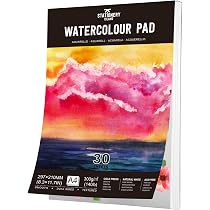 Blocco Carta Acrilica A4 Stationery Island - 20 Fogli 300 G/m² Pressata A Freddo - Per Acquerello, Guazzo, Inchiostro