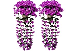 NIBESSER 2PCS Artificial Wisteria Vine Artificial Hanging Flowers Fake Plants for Garden Wall Fence Balcony Wedding Outdoor Inside Home Door Decoration