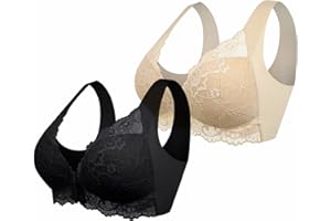 Ronronner Sujetador de Encaje sin Aros para Mujer Sujetador Deportivo Sujetador de Flores para Mujer, Comodos Sin Costuras Sujetador para Yoga, Fitness, Correr, Entrenamiento