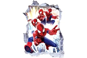 JUNBAOYYDS 3D-Effekt Aufkleber Spiderman, Spider-Man Ultimate Wandtattoo Kinderzimmer, Kinderzimmer Spiderman, Wandtattoo Kinderzimmer Wandsticker (20427)